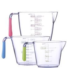 Multiple Measurement Scales Transparent Stackable BPA-free 3-Piece Water Measuring Cup Set Plastic